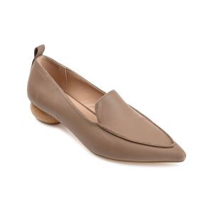 JOURNEE COLLECTION Womens Brown Heel Pull-Tab Maggs Slip On Loafers Shoes 8 M